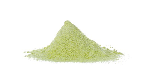 Photo of Pile of dry celery powder isolated on white