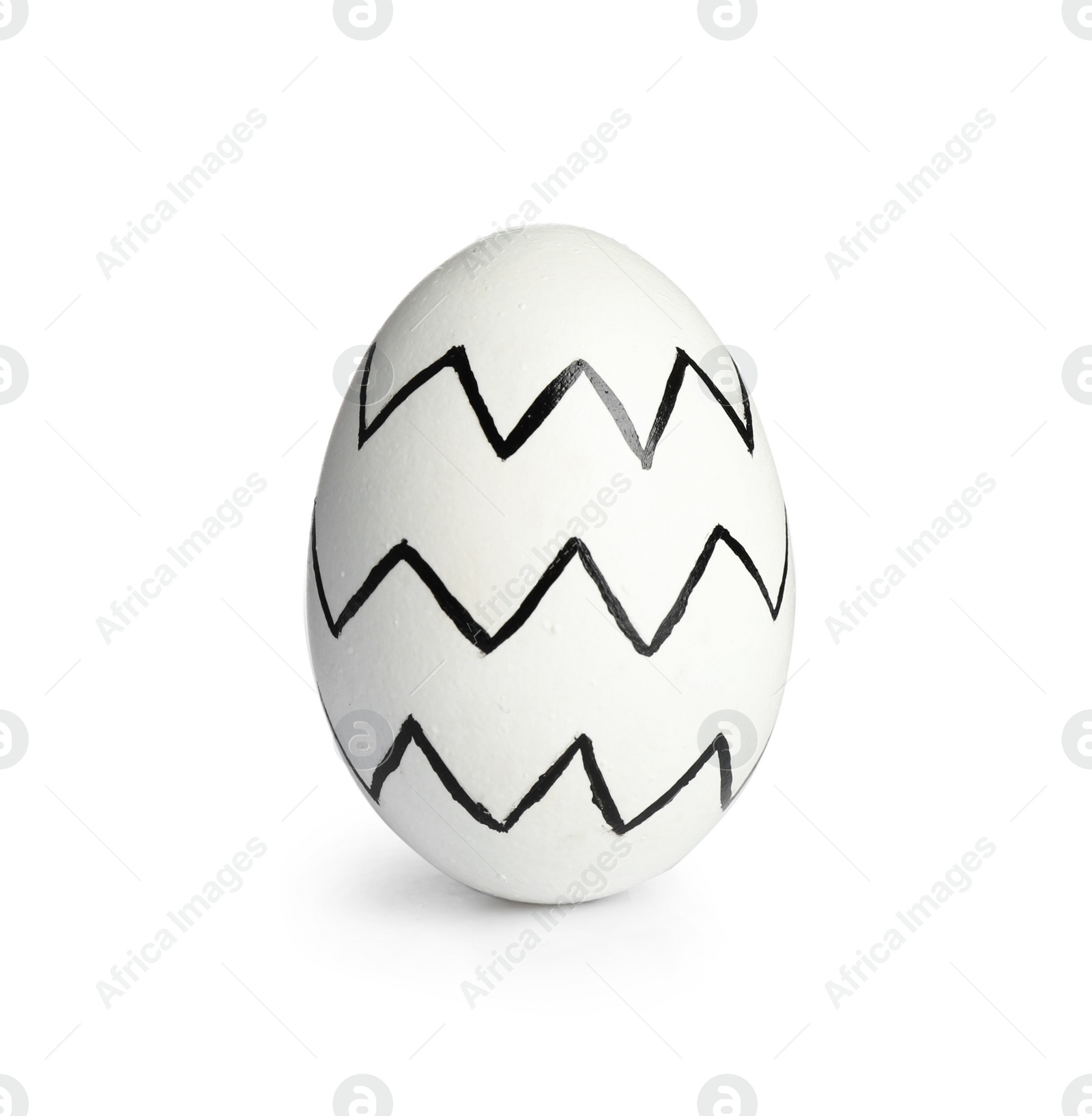 Photo of Painted Easter egg on white background. Stylish design