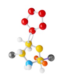 Photo of Structure of molecule on white background. Chemical model