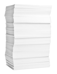 Photo of Stack of paper sheets on white background