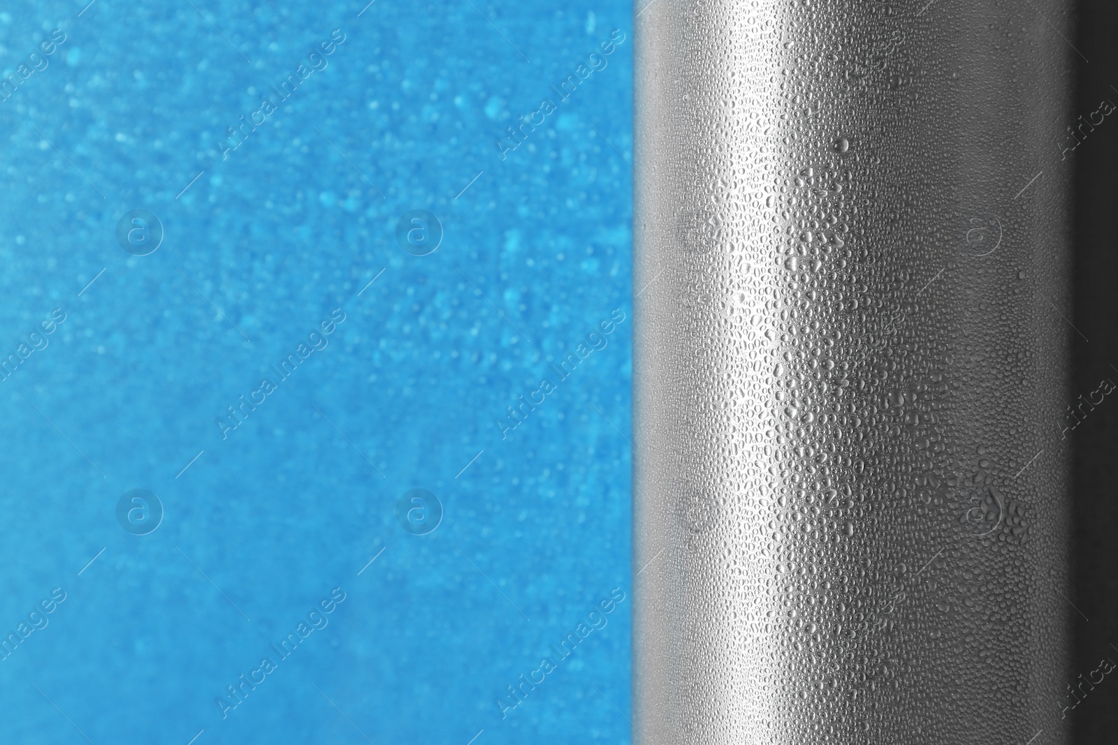 Photo of Sports water bottle on color background. Space for text