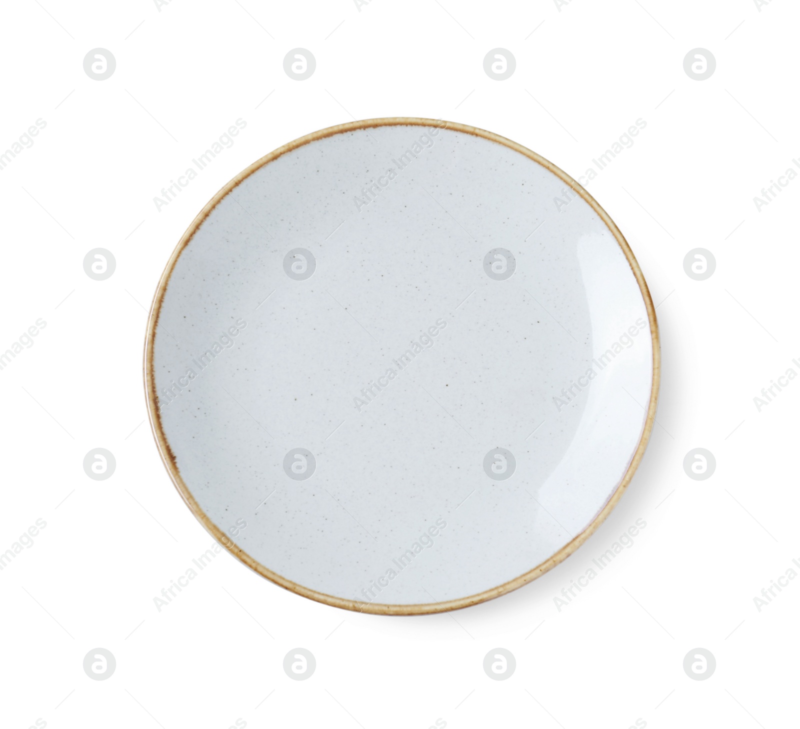 Photo of Empty ceramic plate isolated on white, top view