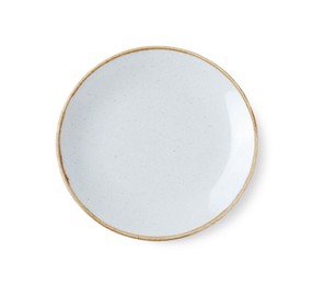 Empty ceramic plate isolated on white, top view