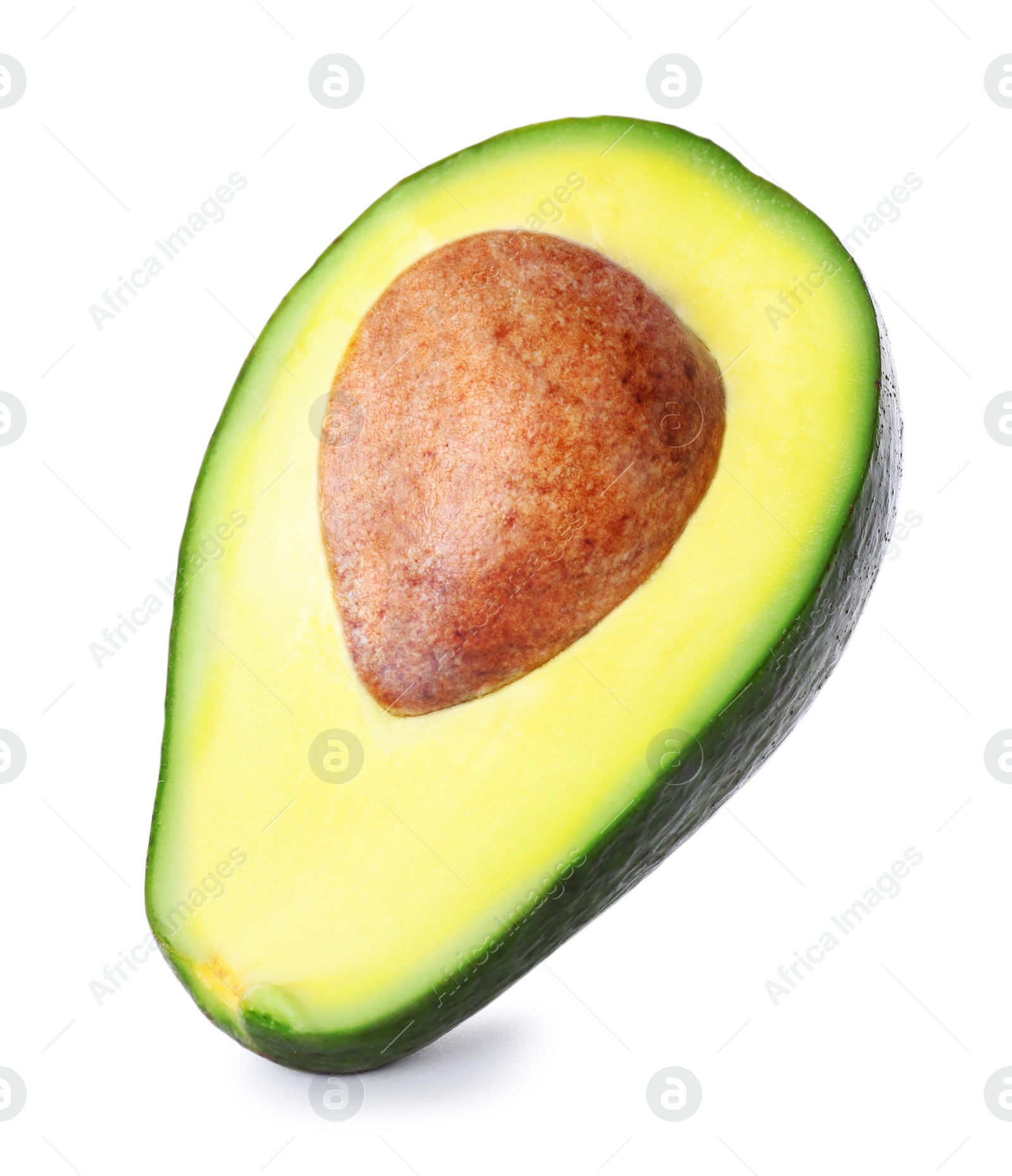 Photo of Half of ripe avocado isolated on white