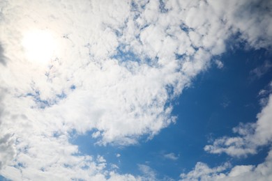 Photo of Picturesque view of beautiful blue sky with fluffy clouds