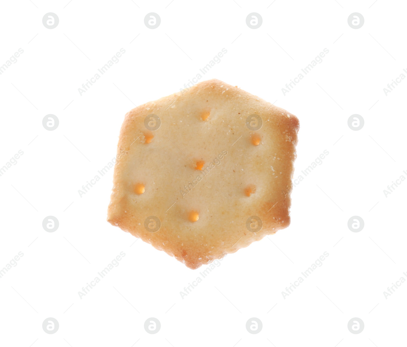 Photo of Crispy cracker isolated on white. Delicious snack