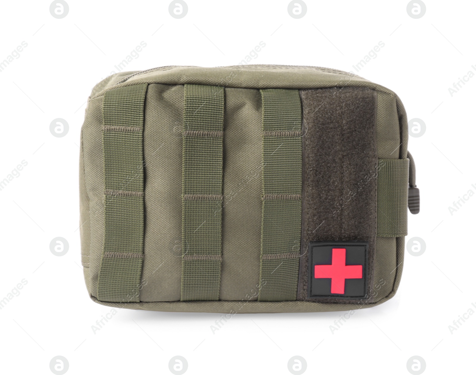 Photo of Military first aid kit isolated on white