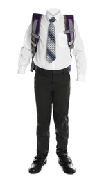 School uniform for boy on white background