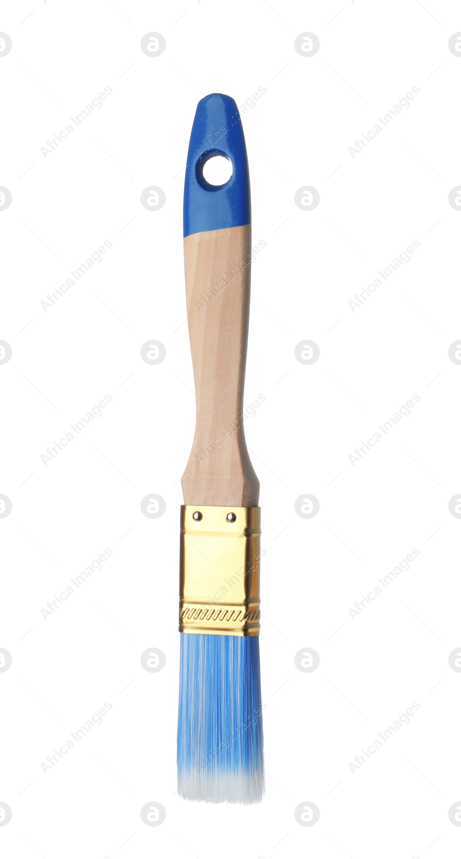 Photo of New paint brush on white background. Decorating tool