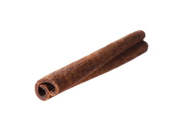 Photo of One aromatic cinnamon stick isolated on white