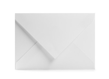 One closed letter envelope on white background