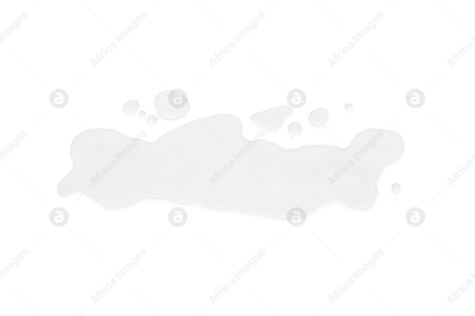 Photo of Puddle of pure water on white background, top view