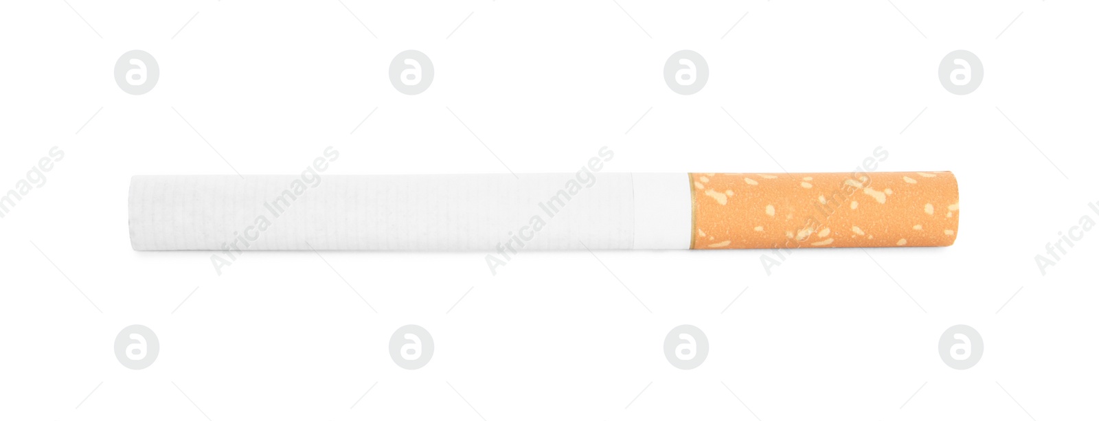 Photo of Cigarette with orange filter isolated on white