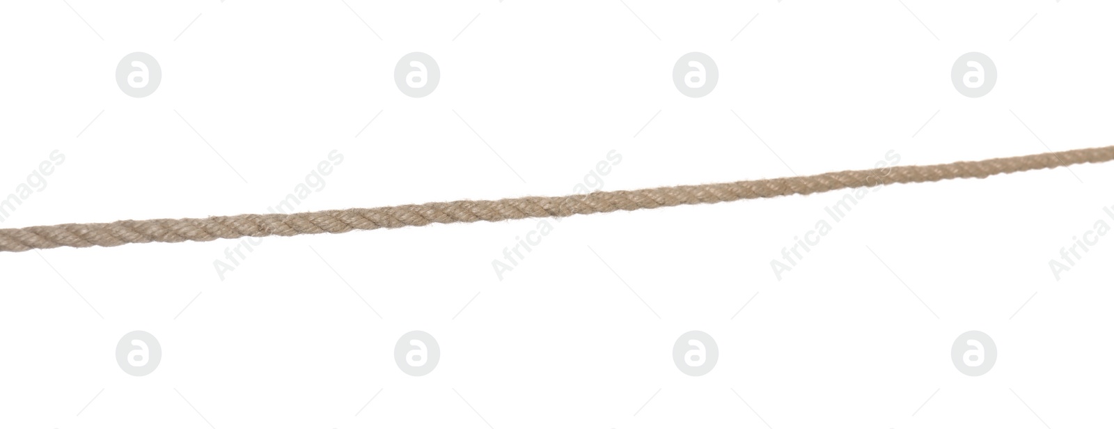 Photo of Old rope on white background. Simple design