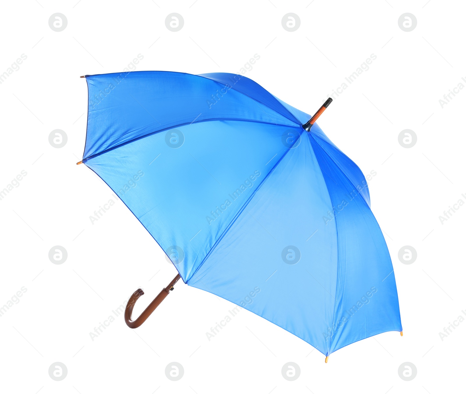 Photo of Beautiful open umbrella on white background