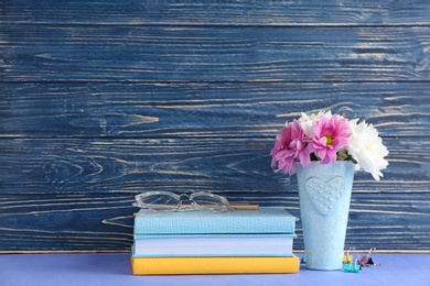 Photo of Composition with flowers for Teacher's day on table