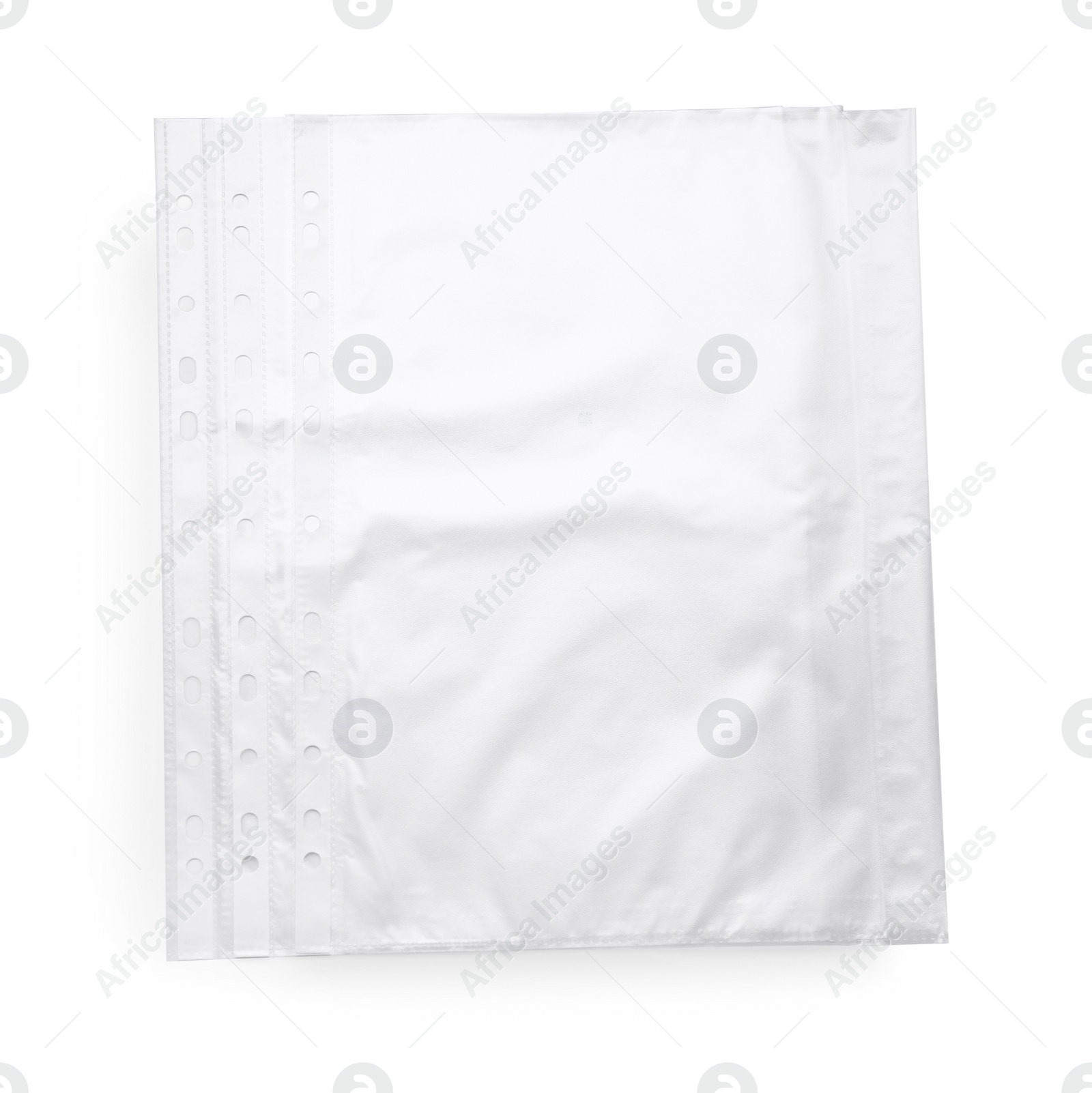 Photo of Punched pockets isolated on white, top view