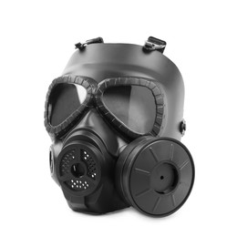 One gas mask isolated on white. Safety equipment