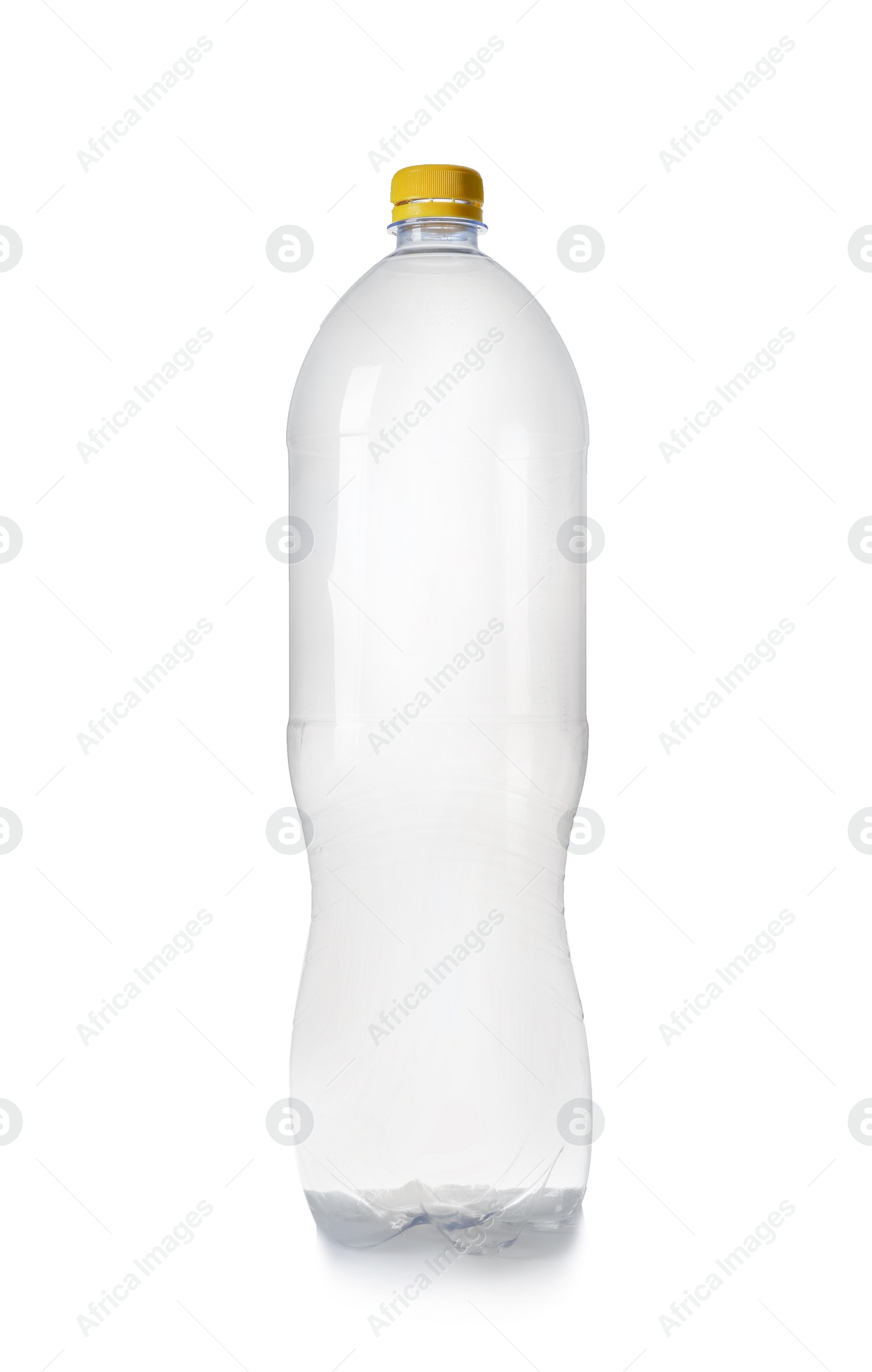 Photo of One plastic bottle on white background. Recycle concept