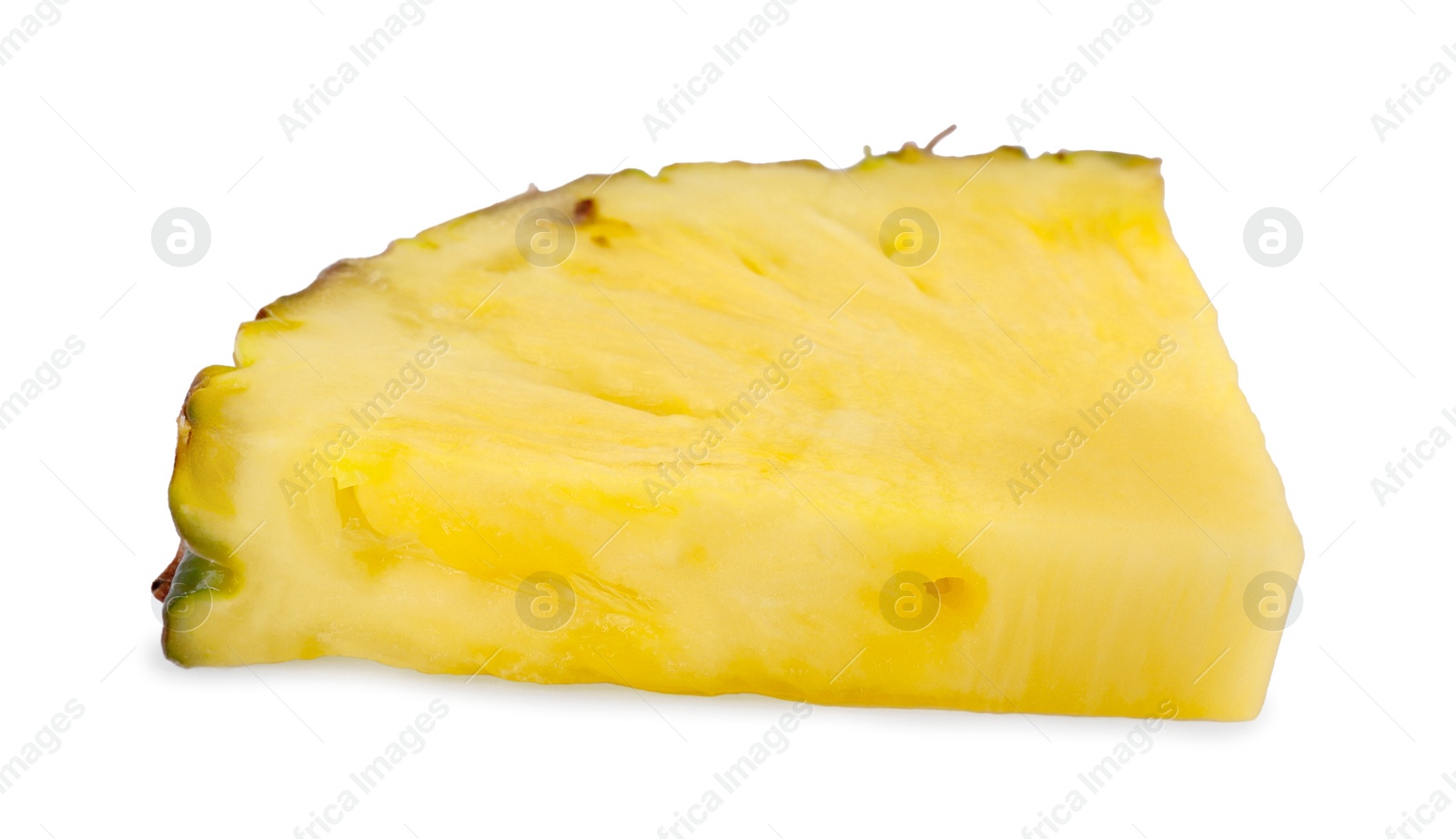 Photo of Slice of tasty ripe pineapple isolated on white