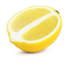 Photo of Half of fresh lemon isolated on white