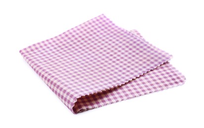 Photo of Checkered reusable beeswax food wrap on white background