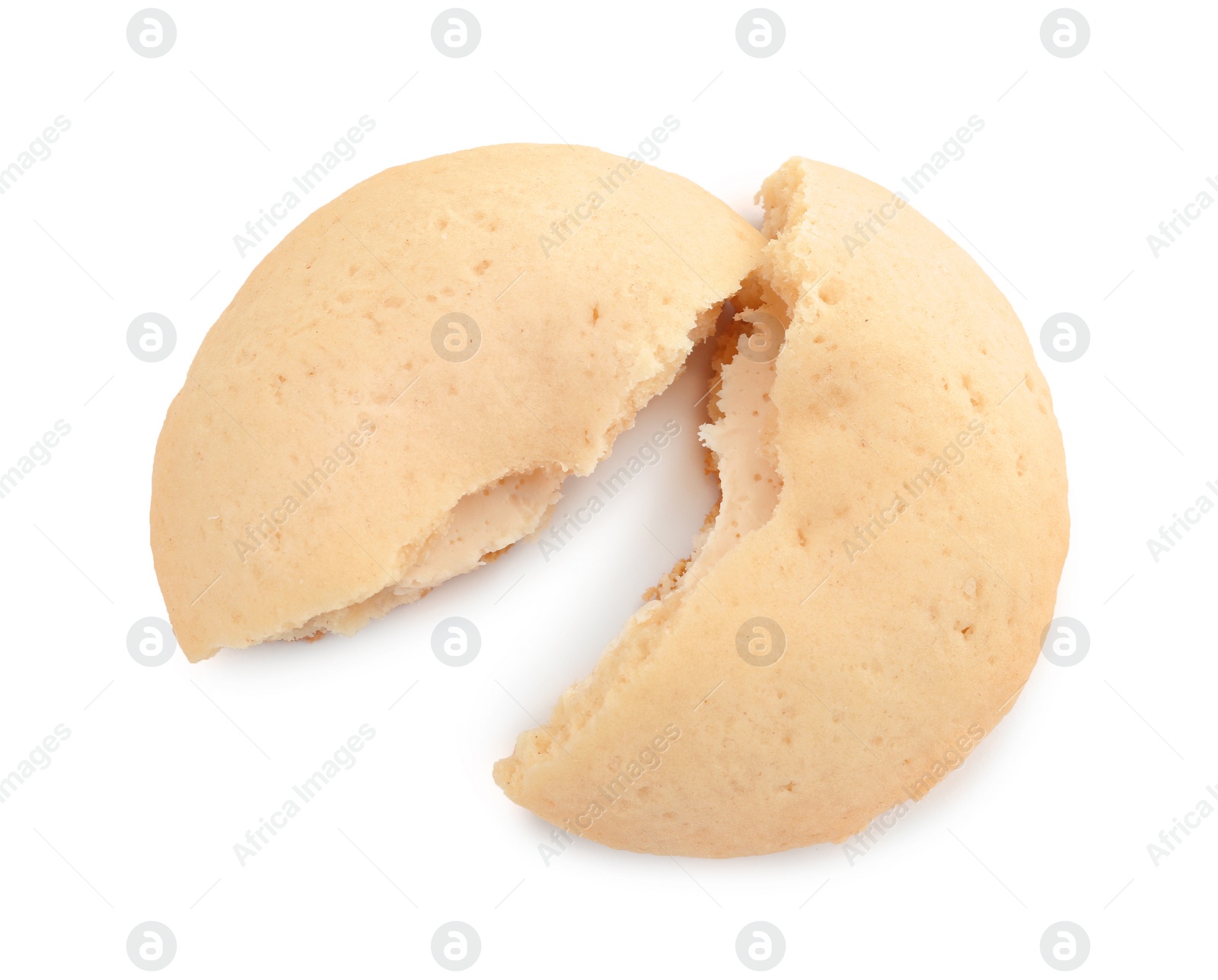 Photo of Tasty cookie for Islamic holidays on white background, top view. Eid mubarak