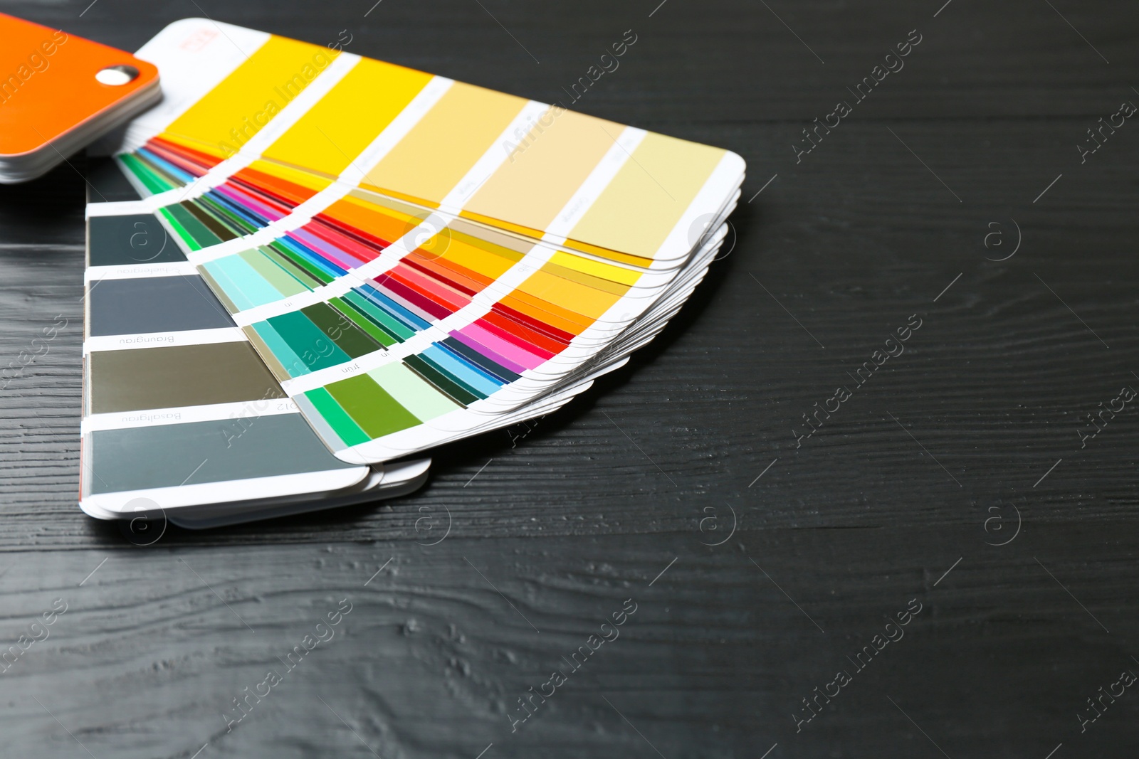 Photo of Color palette samples on black background