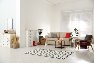 Photo of Cozy living room interior inspired by autumn colors