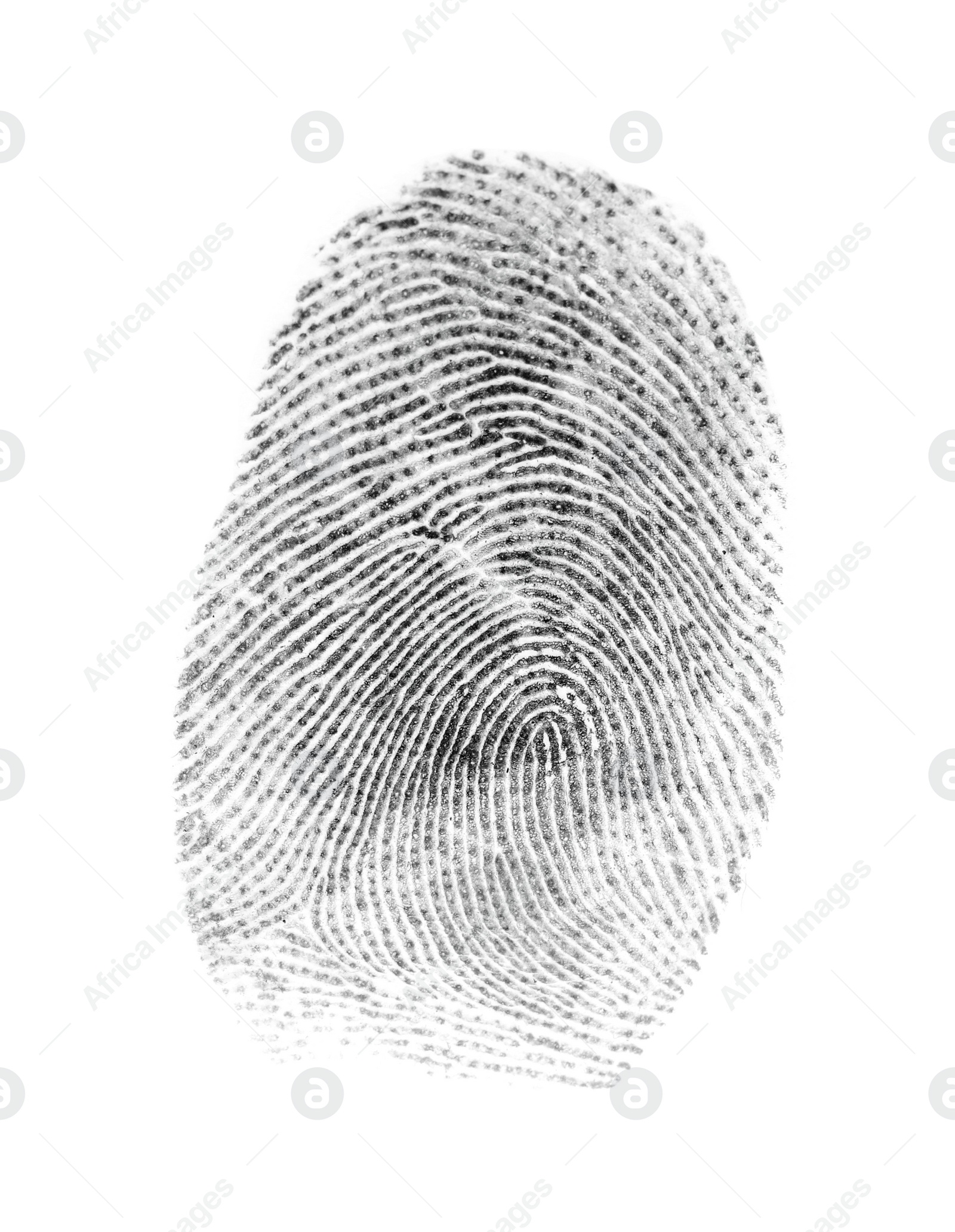 Photo of Black fingerprint made with ink on white background