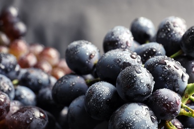 Bunch of fresh ripe juicy grapes as background. Closeup view