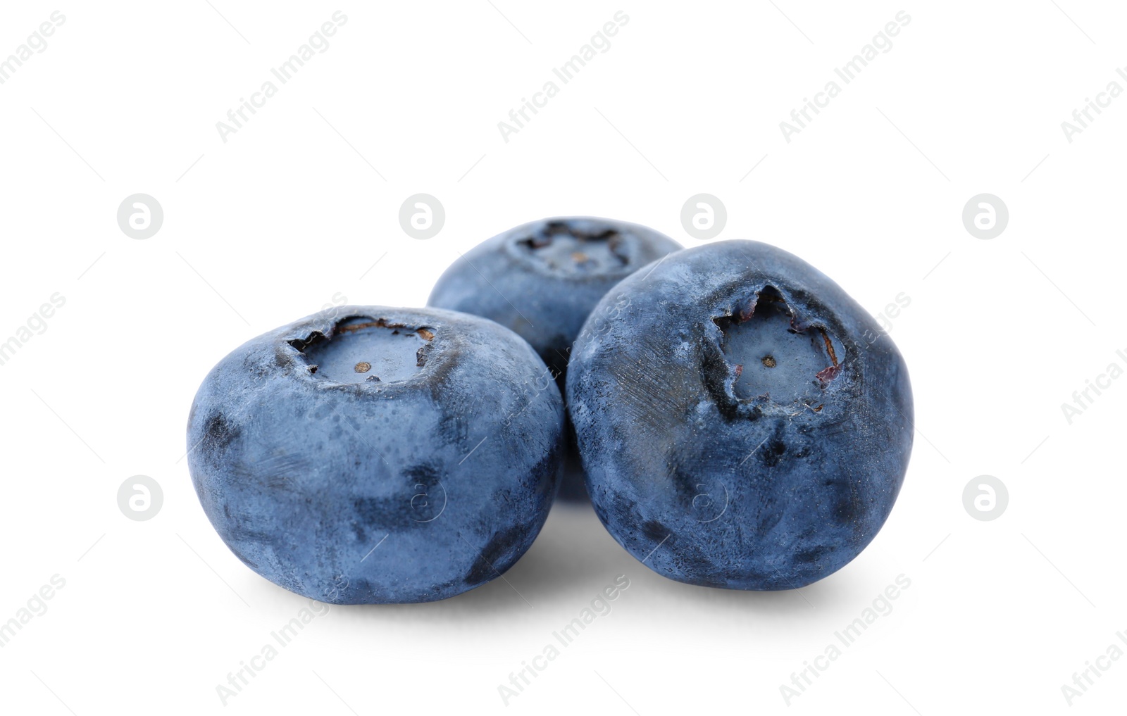 Photo of Fresh ripe blueberries on white background. Organic berry