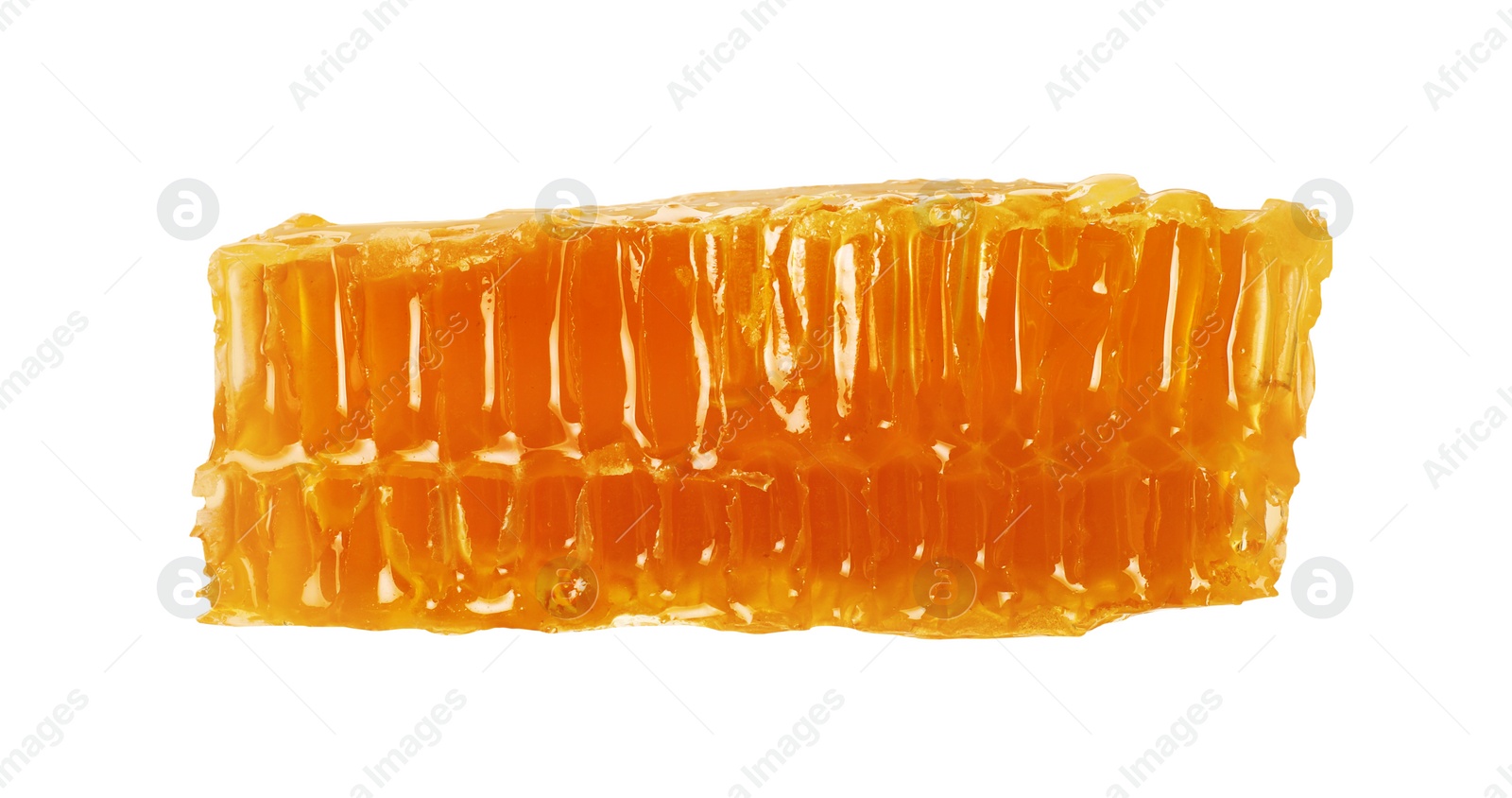 Photo of Natural honeycomb with tasty honey isolated on white