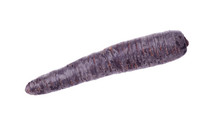 Photo of Fresh raw black carrot isolated on white