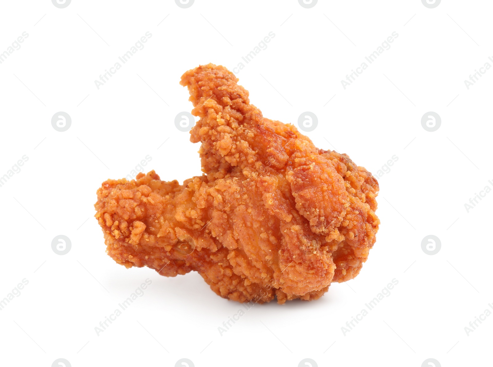 Photo of Tasty deep fried chicken pieces isolated on white