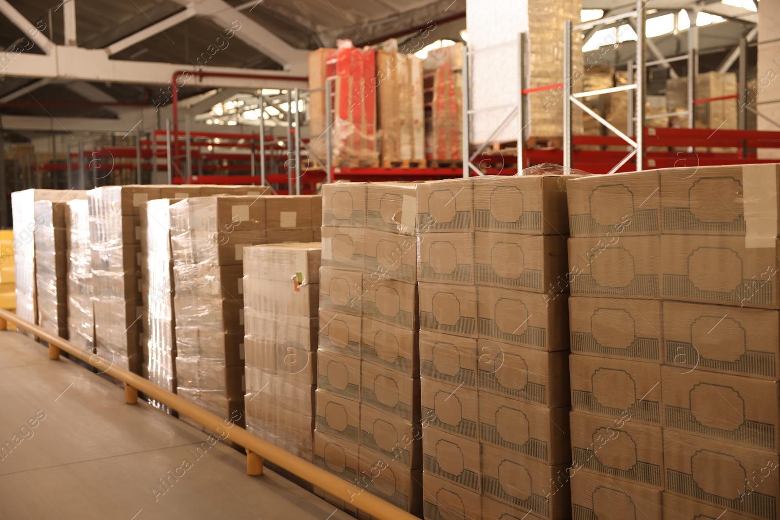 Image of Warehouse with lots of products. Wholesale business