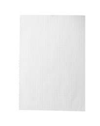 Photo of Blank notebook paper isolated on white. Space for design