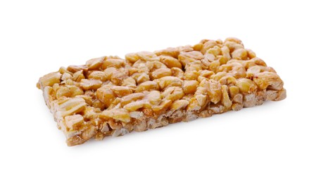 Photo of Tasty peanut bar (kozinaki) isolated on white