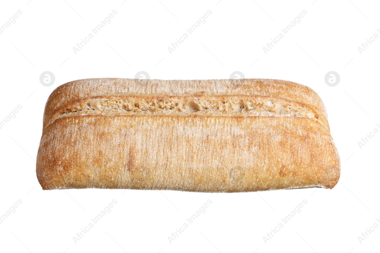 Photo of Crispy ciabatta isolated on white. Fresh bread