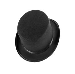 Black magician top hat isolated on white