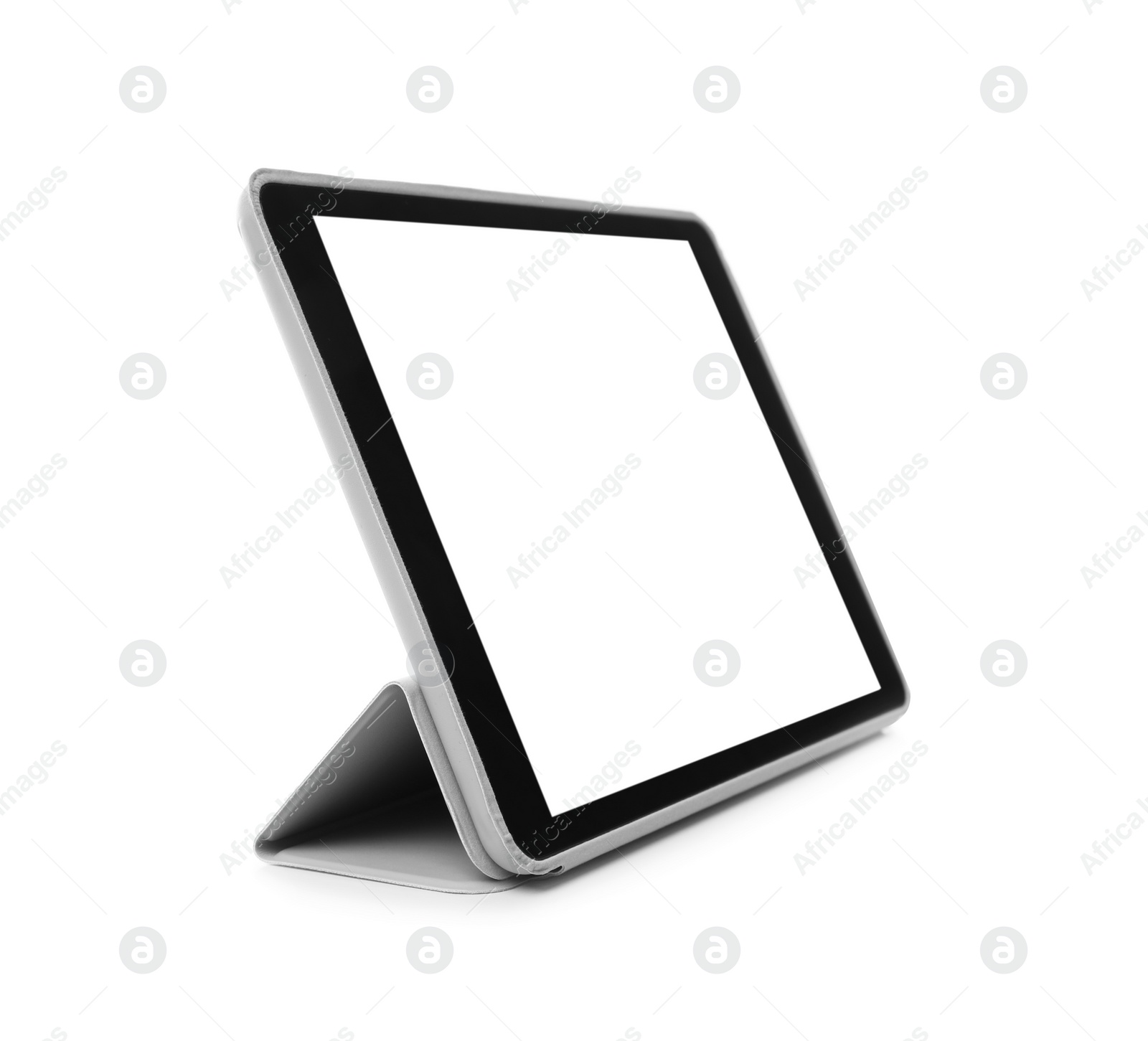 Photo of Tablet computer with blank screen isolated on white. Modern gadget