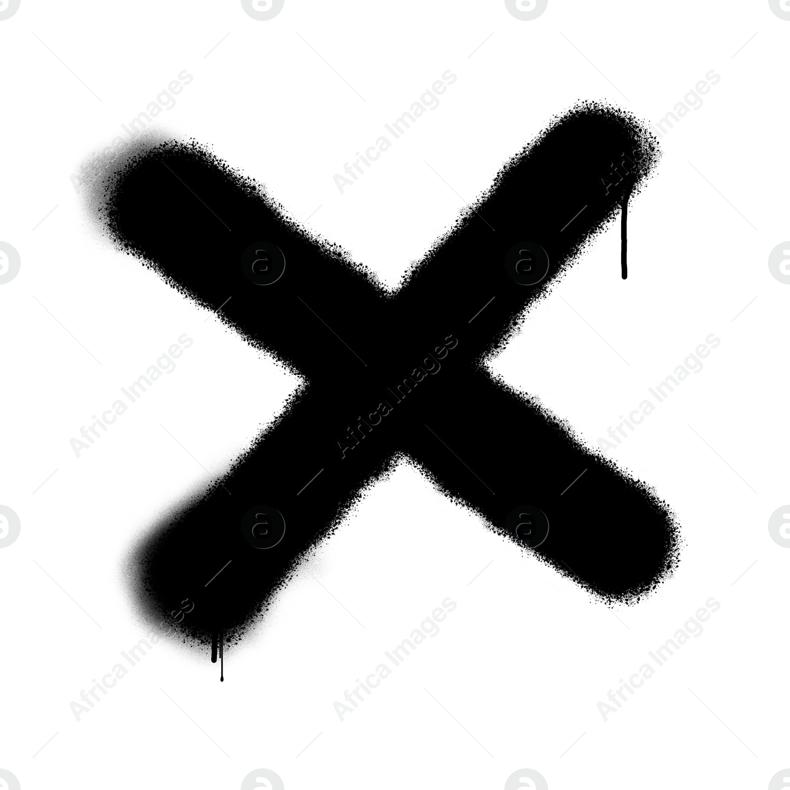 Illustration of Crossed lines drawn by black spray paint on white background