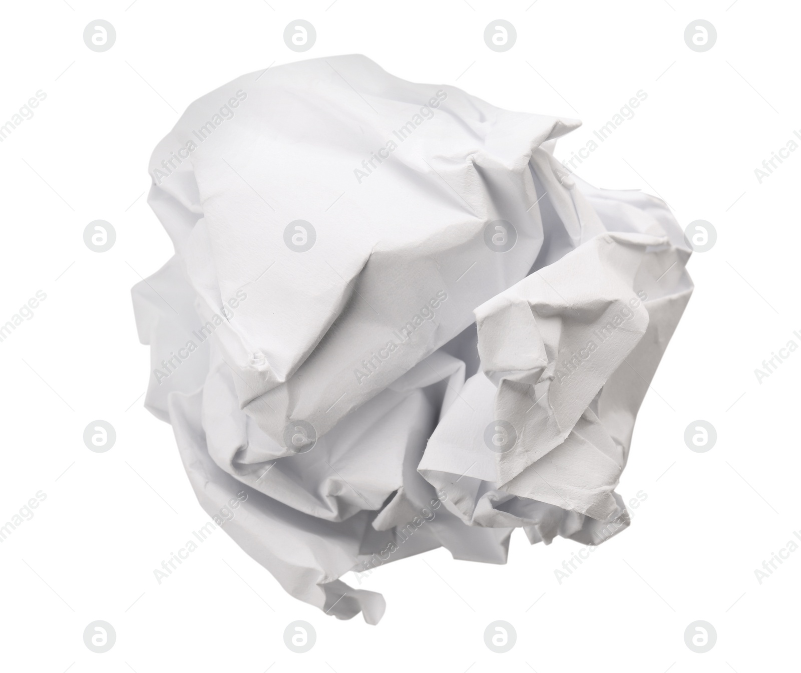 Photo of Crumpled sheet of paper on white background