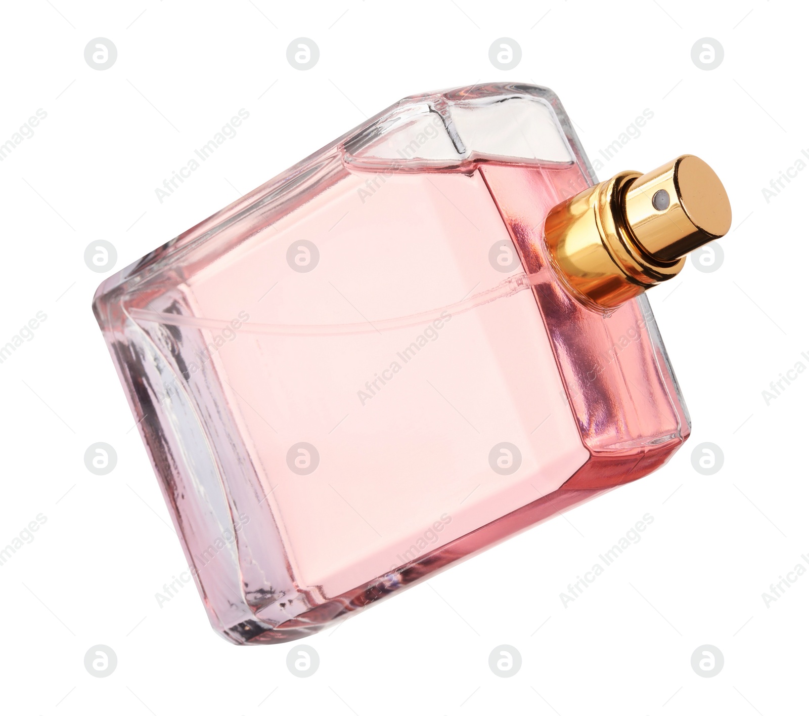 Photo of Luxury women`s perfume in bottle isolated on white