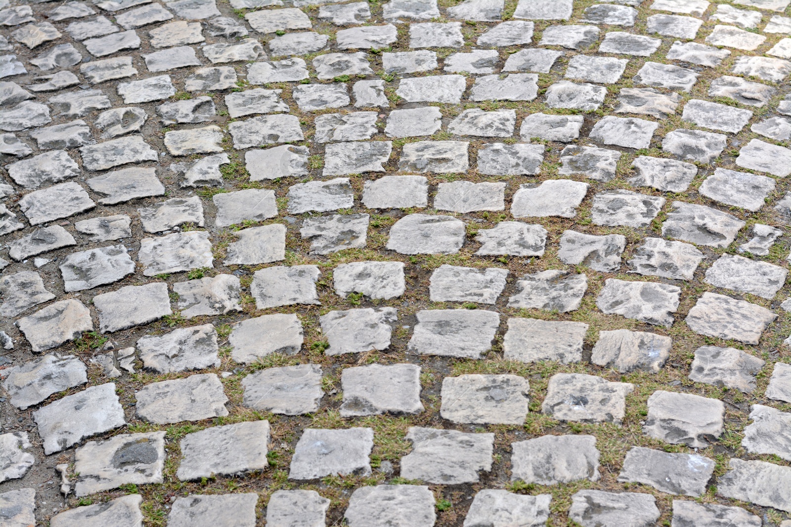 Photo of Old stone pathway with grass as background