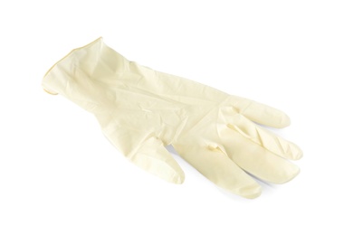 Protective glove isolated on white. Medical item