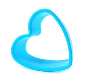 Heart shaped cookie cutter on white background