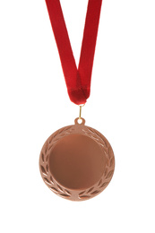 Bronze medal isolated on white. Space for design