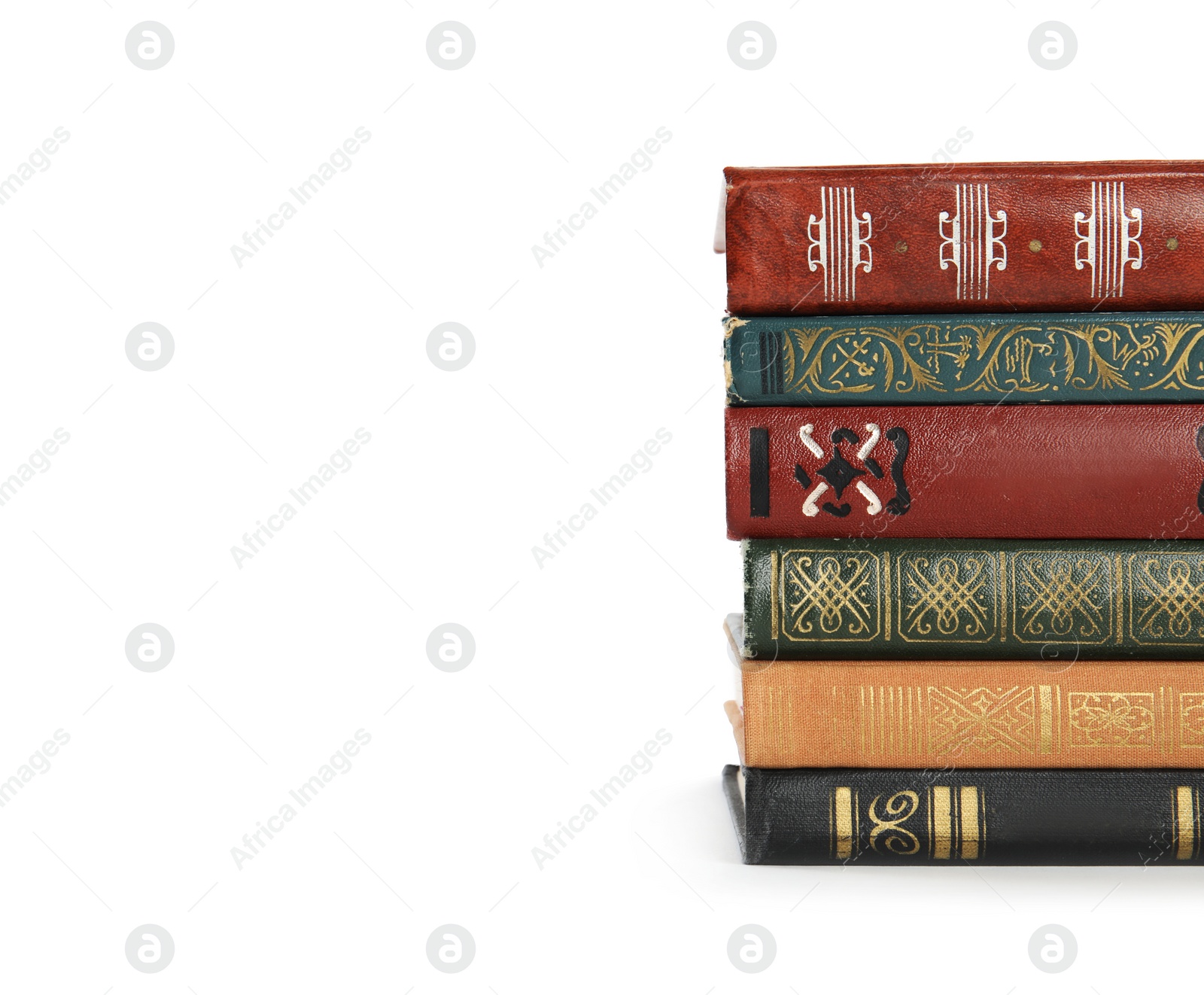 Photo of Collection of different books isolated on white