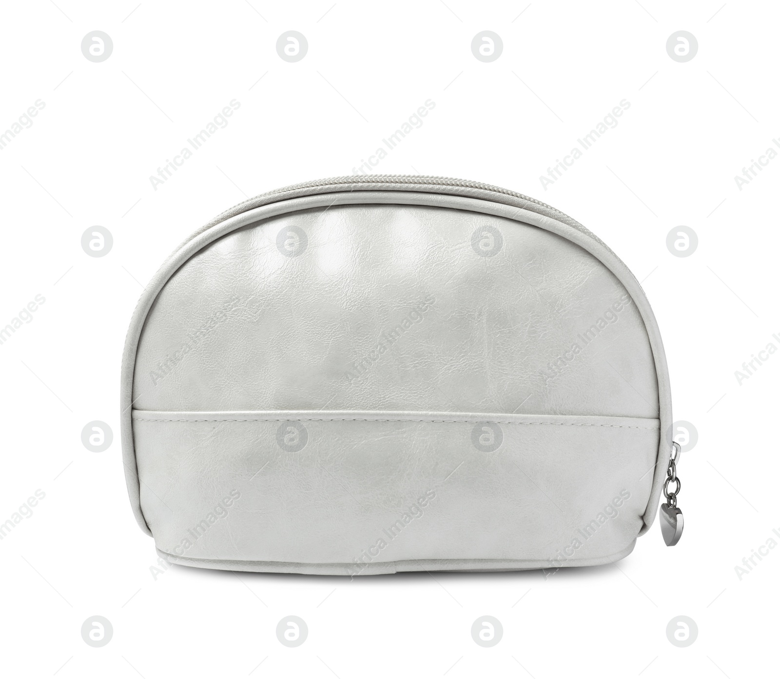 Photo of Light elegant cosmetic bag isolated on white